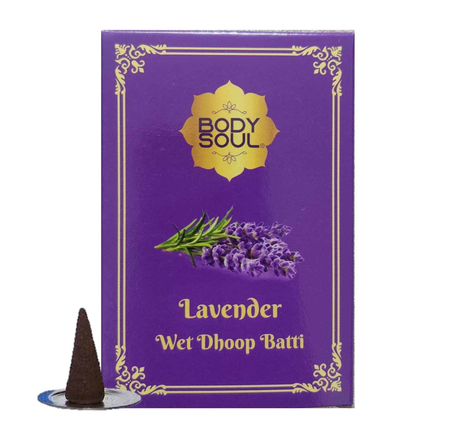 Bodysoul Premium Wet Dhoop Batti - Lavender 10 pcs - Pack of 6| Dhoop Batti for Puja| Charcoal Free & 100% Organic| Lavender Dhoop Batti…