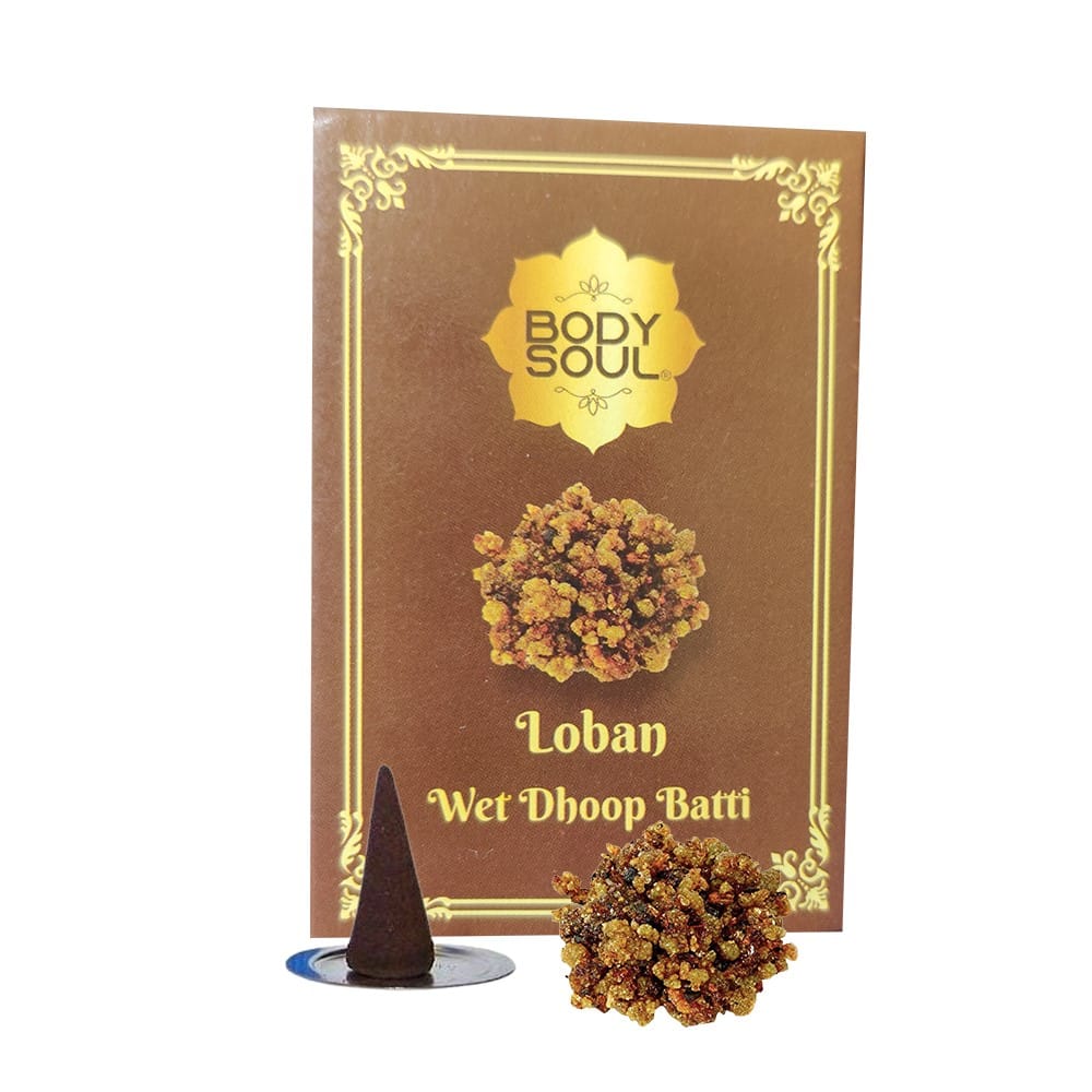 Bodysoul Premium Wet Dhoop Batti - Loban 10 pc - Pack of 6| Dhoop Batti for Puja| Charcoal Free & 100% Organic | Loban Dhoop Batti…