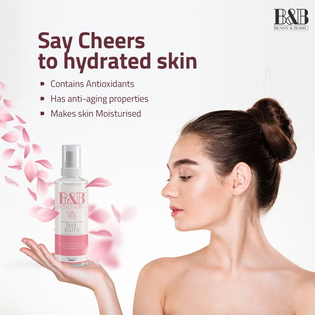 B&B Bunny & Berry Premium Quality Rose Water for Men & Women (Pack of 200mlx2)