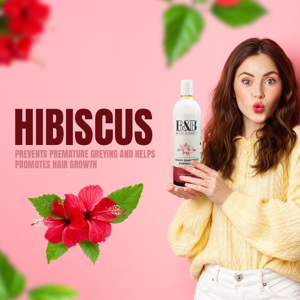 Jasud (Hibiscus) Shampoo with Conditioner for Hair Growth (Pack of 500mlx2)