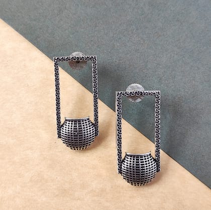 Latest Oxidized Silver Matka(pot) Designer Earring For Women And Girls(Female)