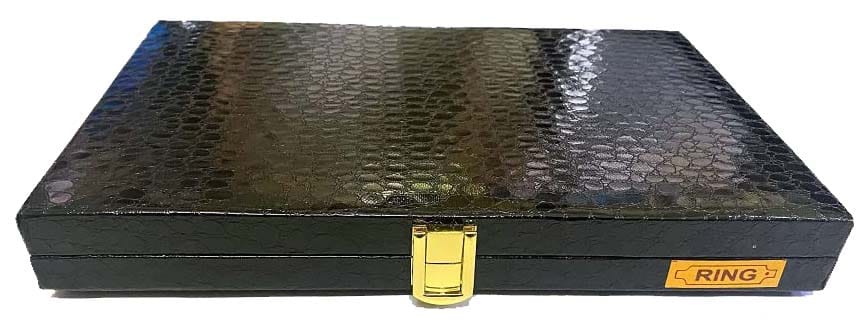 Darshik Traders Jewelry Ring Display Box 12x8" inch 12 Slot Organizer with Faux Leather Finish Velvet slot, Stylish,durable,practical and convenient Vanity Box (Black, White, Red)