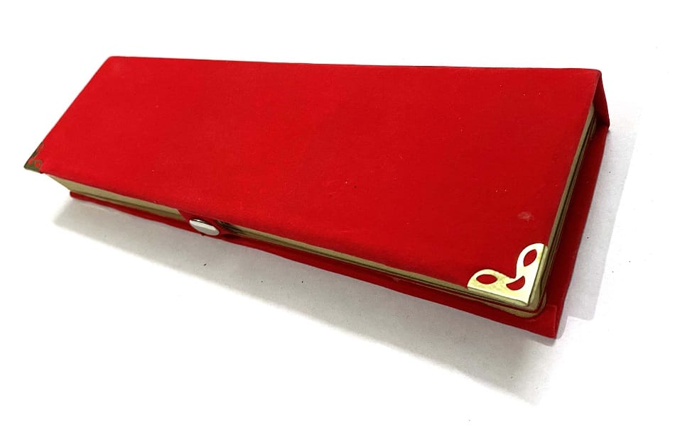 Darshik Traders Velvet Chain Box Jewellery box Red for Men & Women Wedding Jewellery Gift Box size 10x3" inch (Red 1 Pcs)