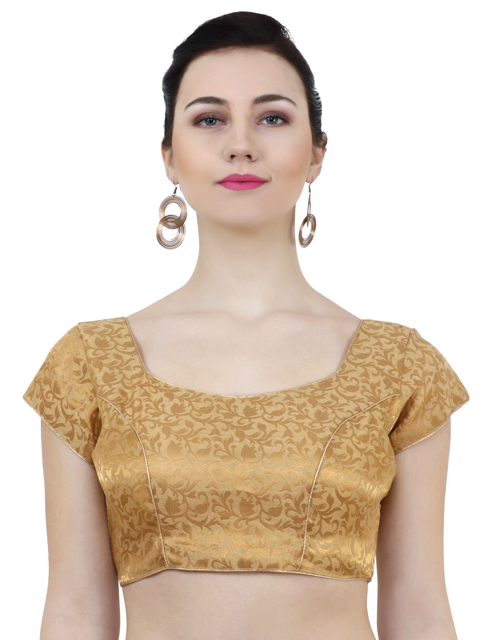 ND & R Women's Readymade, Banarasi Brocade  Short Sleeve Ladies Blouse, Choli for Saree, Ready to Wear.