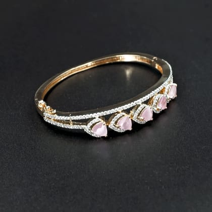 Twist bracelet, White, Rose gold-tone plated | Swarovski