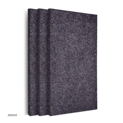 AMSSKAR 1000mm X 500mm X 50mm, Fabric Wrapped Acoustic Sound Absorbing Panel, Fire & Moisture Proof with 10 Years Long Durability, WPC Material (Interior) NRC >0.90~0.05 (Smoky Black) Pack Of 3