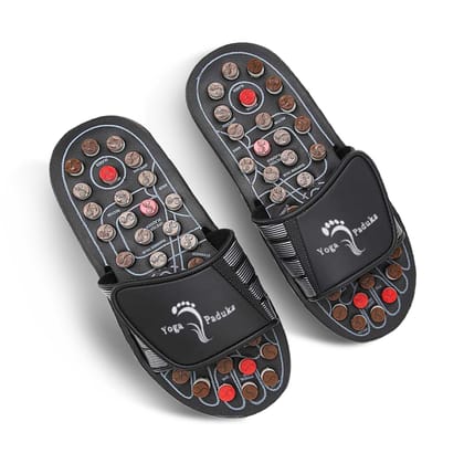 ZURU BUNCH Spring Acupressure Magnetic Therapy Sandals | Yoga Paduka Acupressure Foot Relaxer | Foot Manual Massager Slipper | Rotating Acupressure Foot Slippers For Men & Women