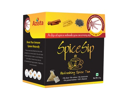 Spice Sip - Natural Immunity Booster Wellness Tea for All Adults Kids - Turmeric Cinnamon Black Pepper Spices - Pack of 9 (54 Tea Bags)