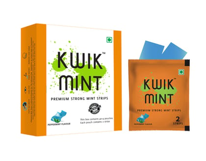 Kwik Mint - Sugar Free Cool Mint Mouth Freshener Oral Care Breath Strips - Pack of 3 (264 Strips)