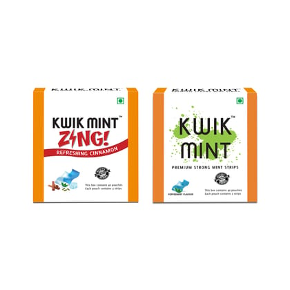 Kwik Mint Mouth Freshners (Kwik Mint Cool - Kwik Mint Zing) 2 Flavours in One Pack. (ZING & MINT)