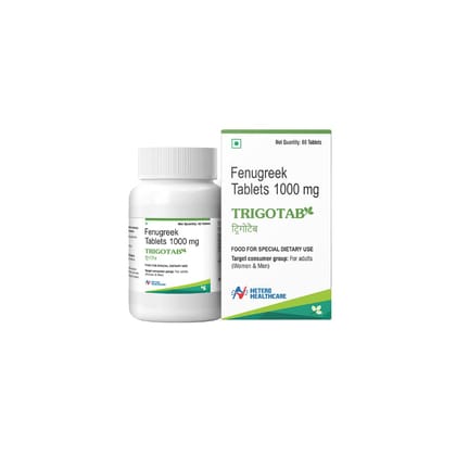 Trigotab Fenugreek Seed Extract Powder Tablets for Diabetes - 60 Tablets (Pack of 3)