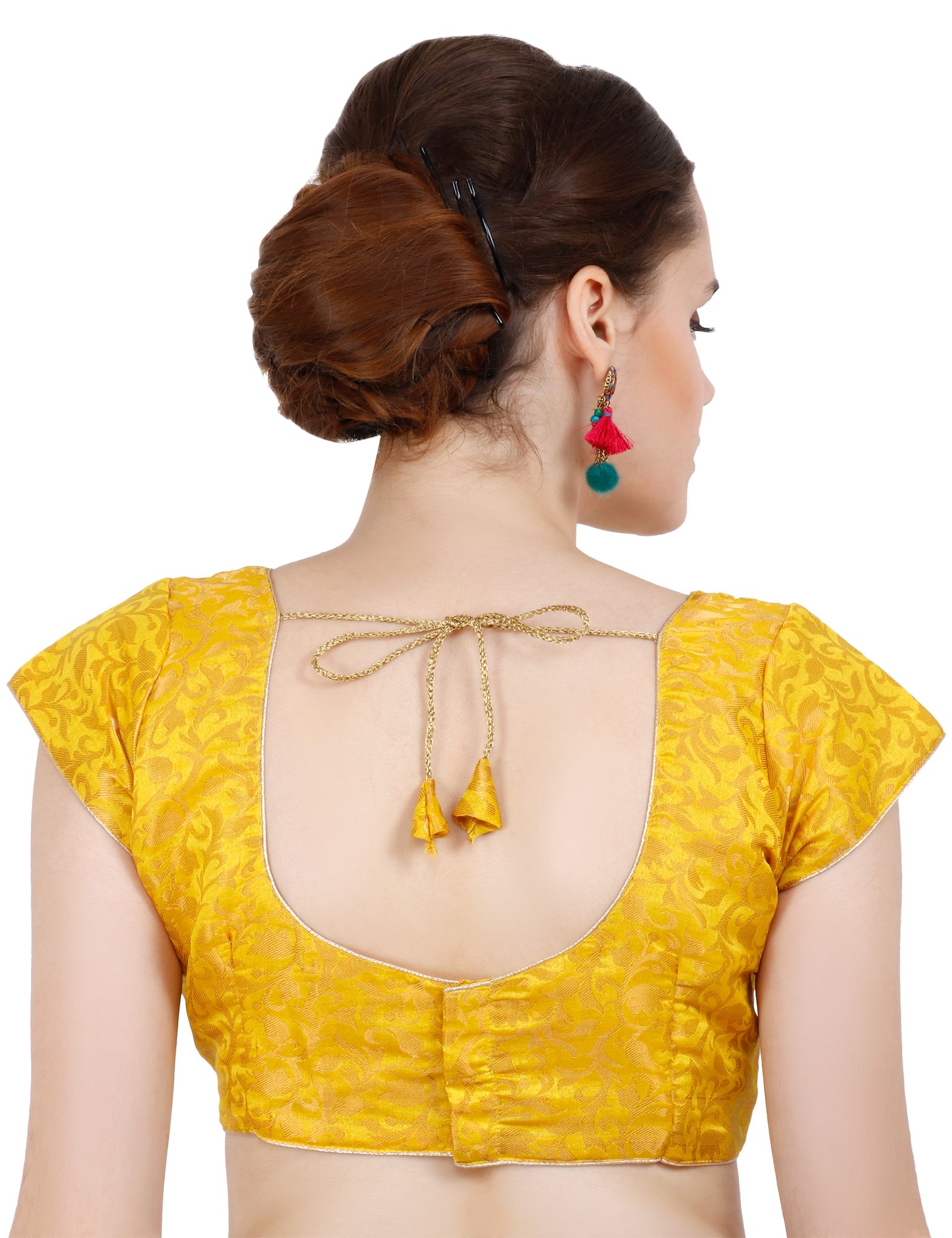 ND & R Women's Readymade, Banarasi Brocade  Short Sleeve Ladies Blouse, Choli for Saree, Ready to Wear.