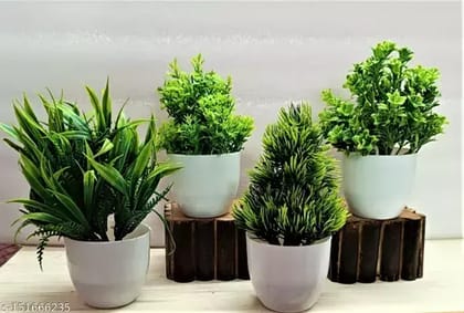 Artificial flower & Plant set of 4 in Home & Decor | Office | indoor plant