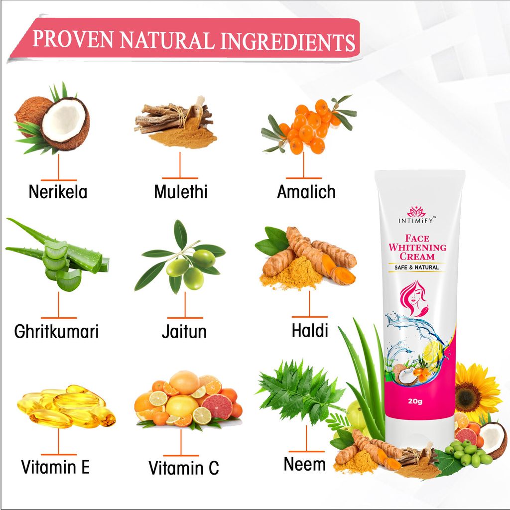 Intimify Face Whitening Cream with Retinol, Hyaluronic, Kojic Acid, Glutathione, Vitamin C