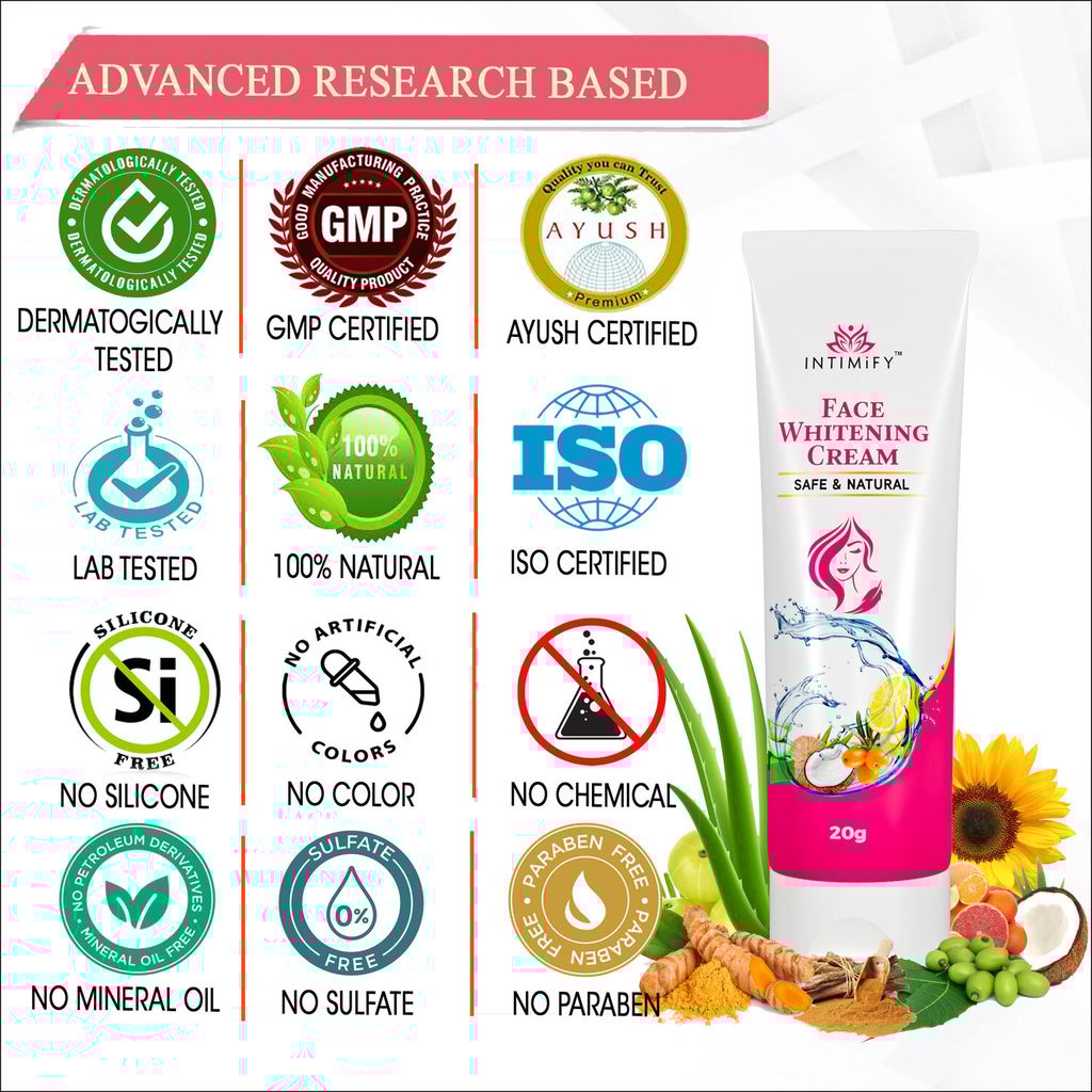 Intimify Face Whitening Cream with Retinol, Hyaluronic, Kojic Acid, Glutathione, Vitamin C