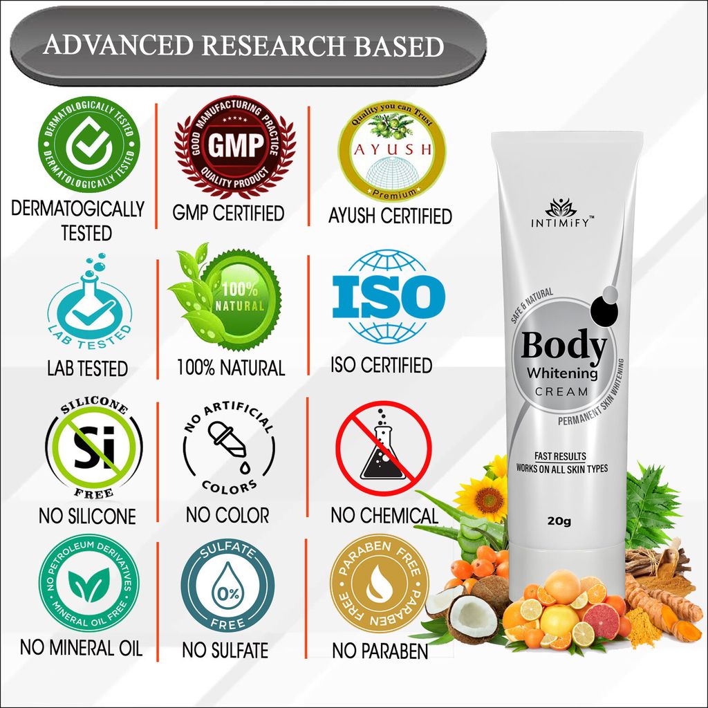 Intimify Body Whitening Cream For Skin Lightening Anti Aging & Skin Repair Day Cream 20 gm