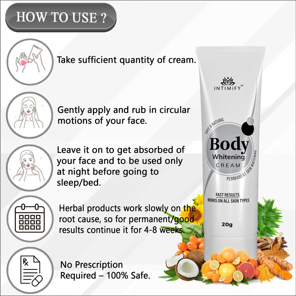 Intimify Body Whitening Cream For Skin Lightening Anti Aging & Skin Repair Day Cream 20 gm