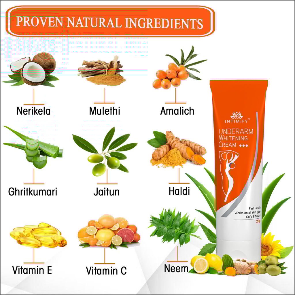 Under Arm Whitening Cream with Retinol, Hyaluronic, Kojic Acid, Glutathione, Vitamin C