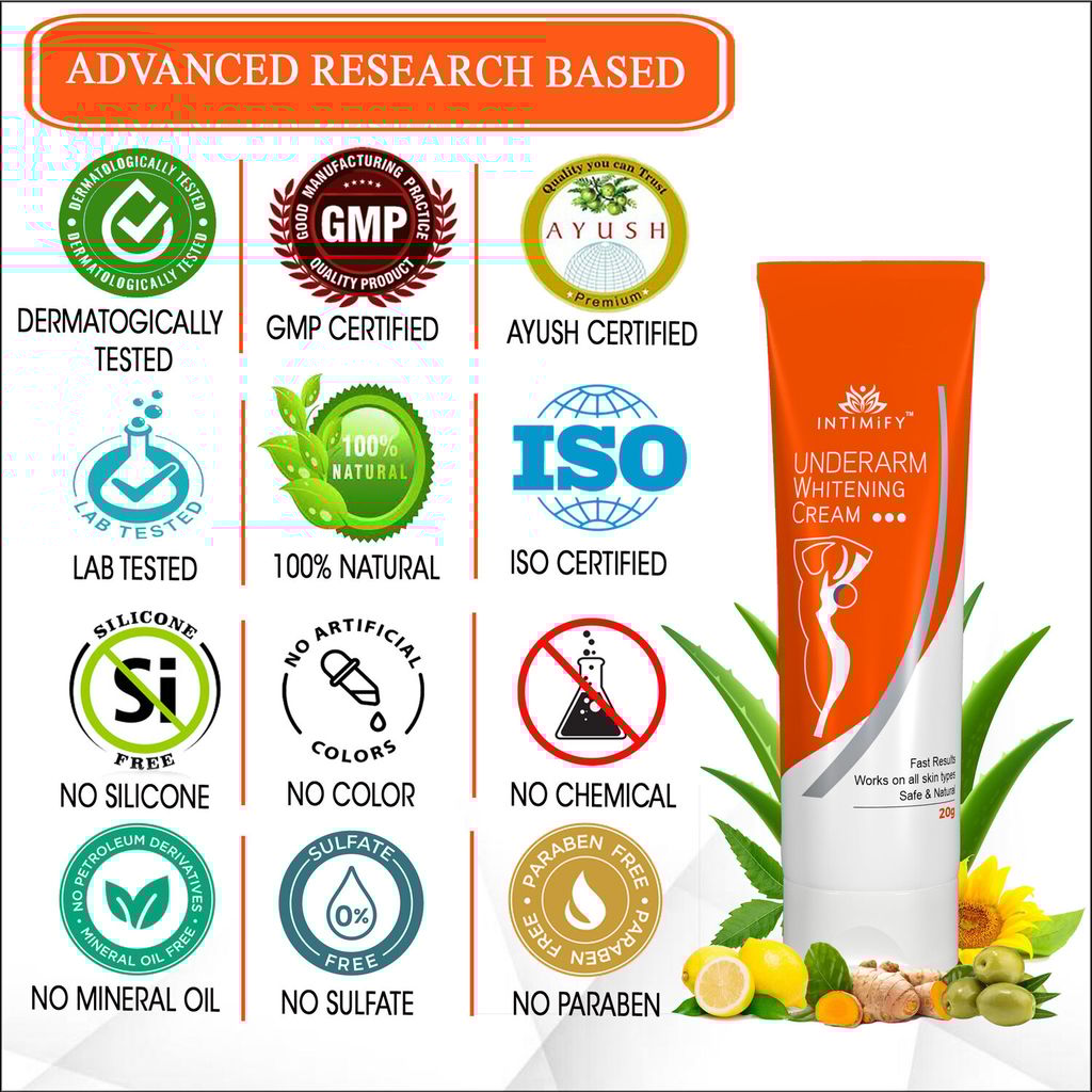 Under Arm Whitening Cream with Retinol, Hyaluronic, Kojic Acid, Glutathione, Vitamin C