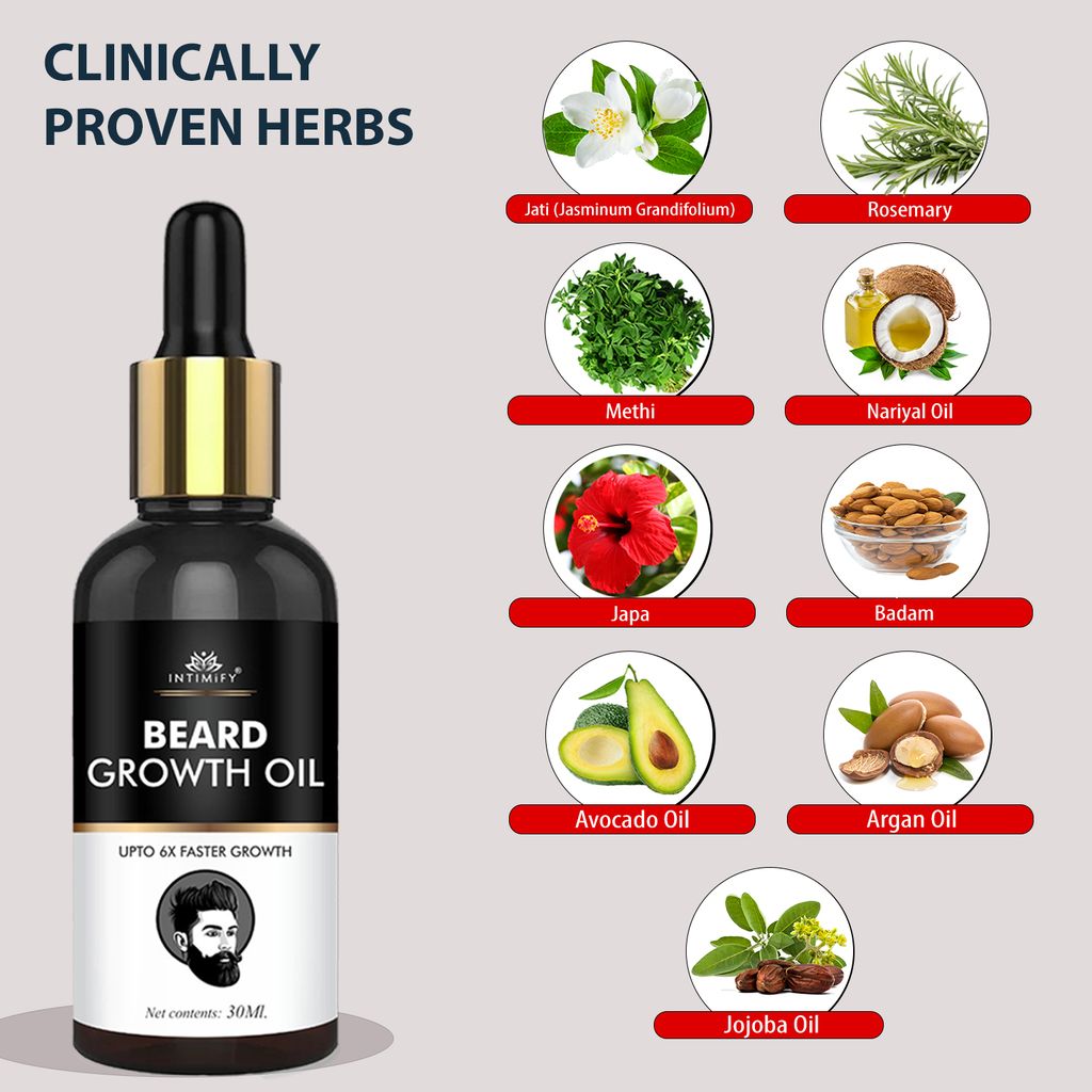 Intimify Beard Growth Oil, beard growth, hair beard oil, moustache growth oil, 30 ml