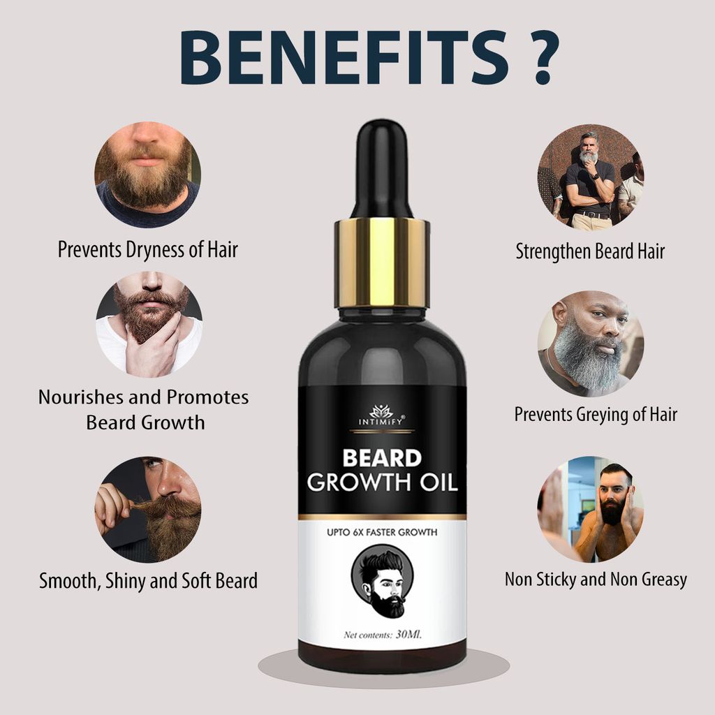 Intimify Beard Growth Oil, beard growth, hair beard oil, moustache growth oil, 30 ml