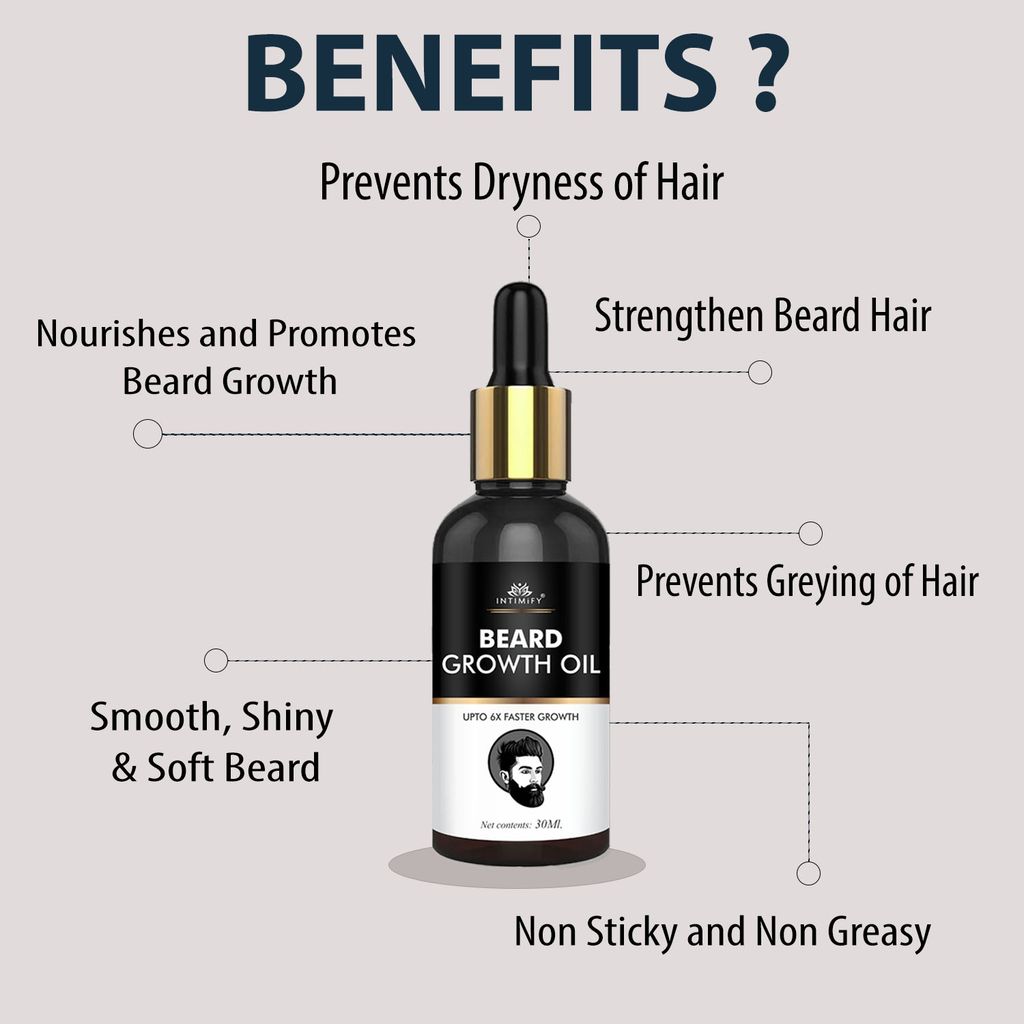 Intimify Beard Growth Oil, beard growth, hair beard oil, moustache growth oil, 30 ml