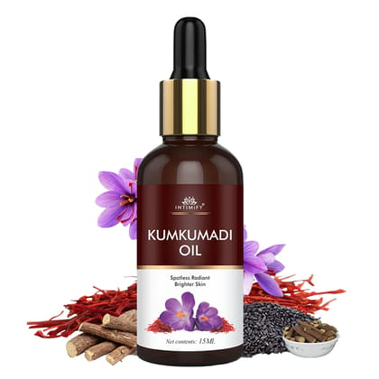 Intimify Kumkumadi Oil for Skin Brightening, Skin Whitening, Natural Radiant Glow, Anti-Ageing, Reduce Wrinkles & Fine Lines