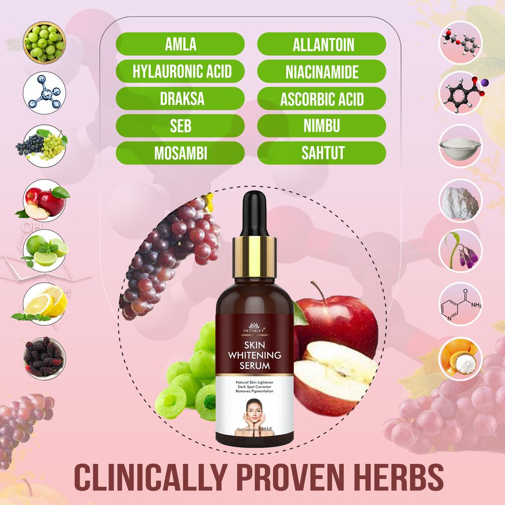 Intimify Skin Whitening Serum for Skin Lightening, Skin Brightening, Face Glow & Dark Spots, Face Serum