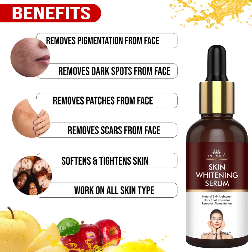 Intimify Skin Whitening Serum for Skin Lightening, Skin Brightening, Face Glow & Dark Spots, Face Serum