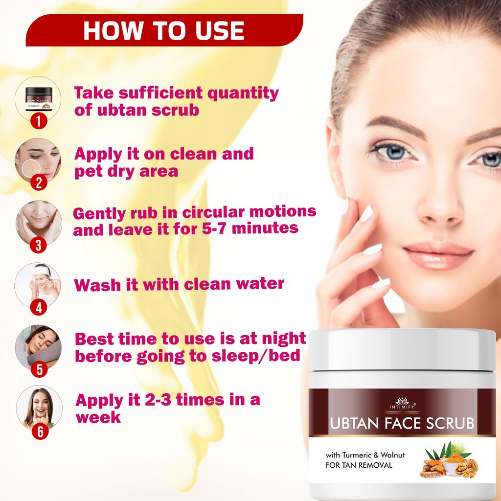 Intimify Ubtan Face Scrub for Excess Oil Control, Tan Removal, blackhead scrub, blackhead removing cream, black head remover