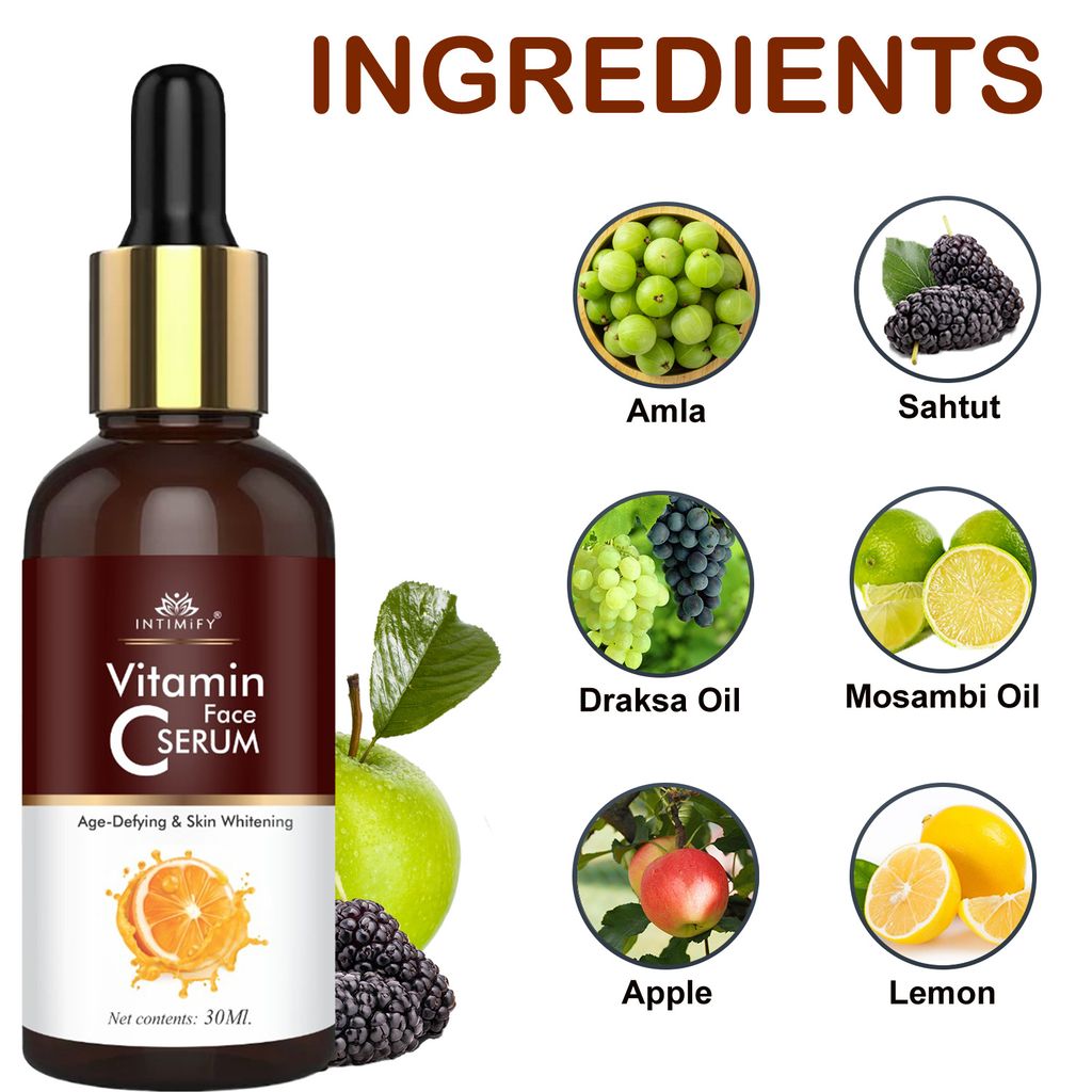 Intimify Vitamin C Serum, anti acne serum, face serum, skin brightening serum, 30 ml