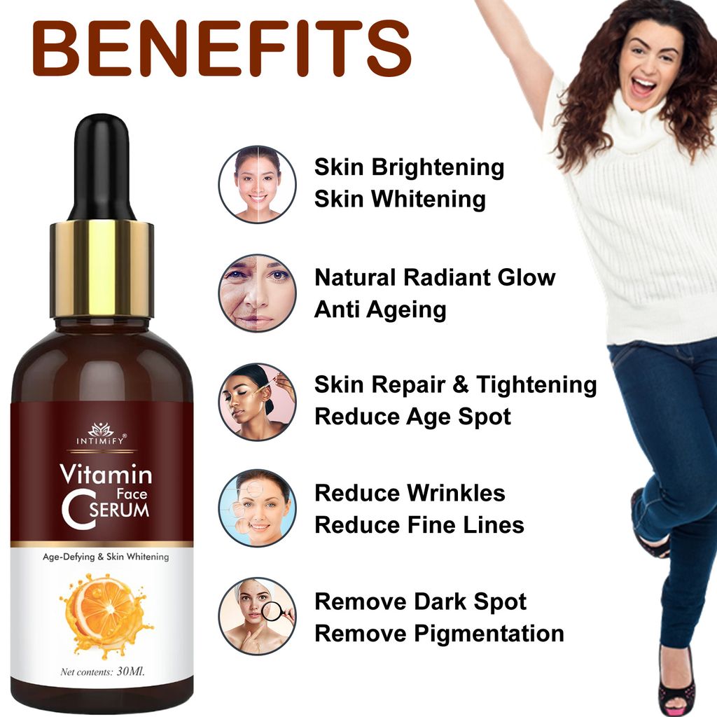 Intimify Vitamin C Serum, anti acne serum, face serum, skin brightening serum, 30 ml
