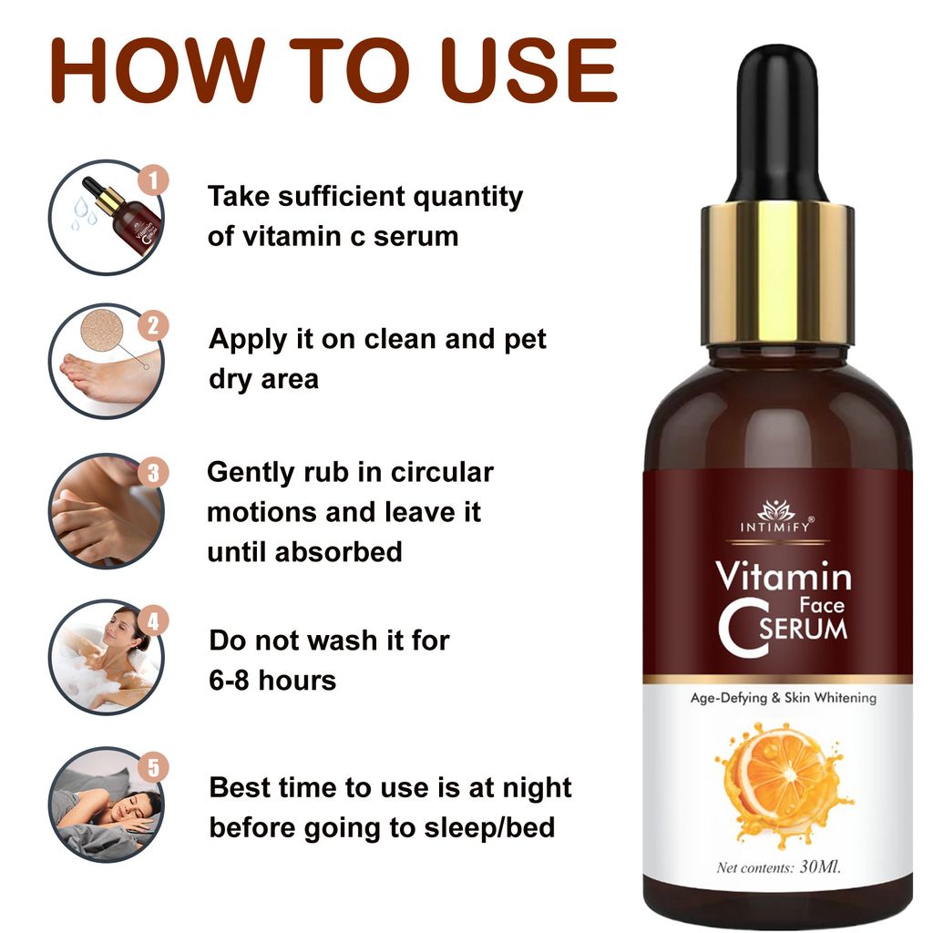 Intimify Vitamin C Serum, anti acne serum, face serum, skin brightening serum, 30 ml