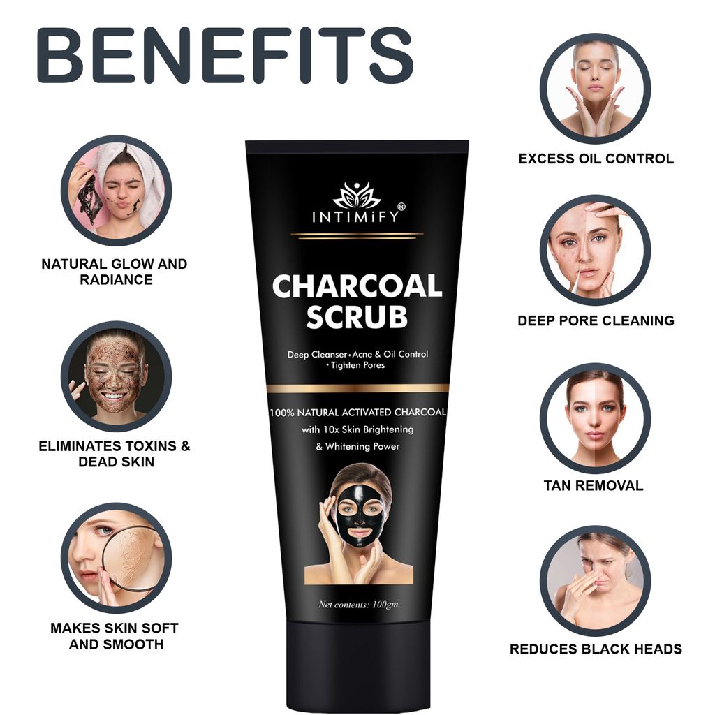 Intimify Charcoal Peel-off mask for Deep Pore Cleaning, Eliminates Dead Skin, Excess Oil Control, Tan Removal