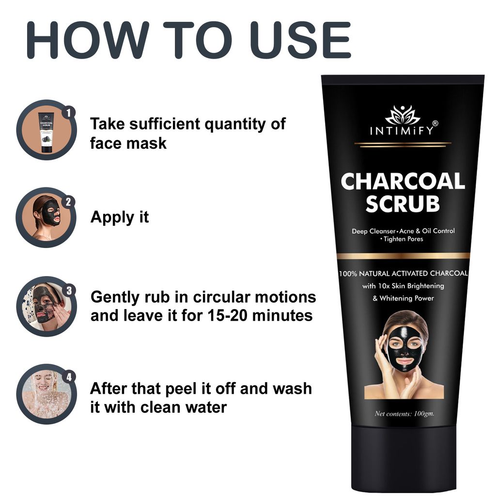 Intimify Charcoal Peel-off mask for Deep Pore Cleaning, Eliminates Dead Skin, Excess Oil Control, Tan Removal