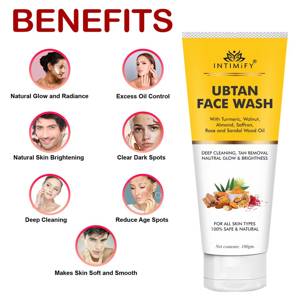 Intimify Ubtan Face Wash, face wash, anti aging face wash, skin brightening face wash, 100 gm
