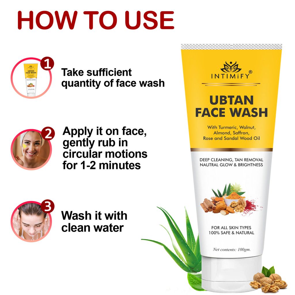 Intimify Ubtan Face Wash, face wash, anti aging face wash, skin brightening face wash, 100 gm