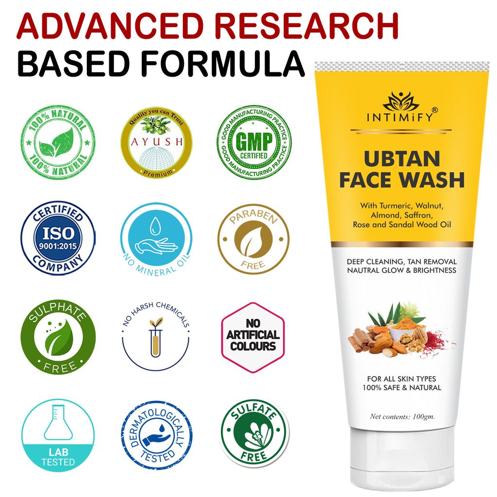 Intimify Ubtan Face Wash, face wash, anti aging face wash, skin brightening face wash, 100 gm