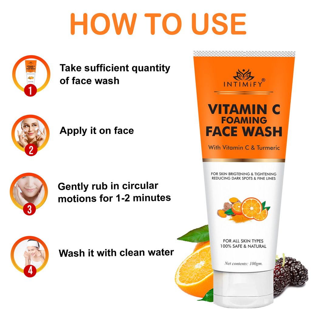 Vitamin C Face Wash, face wash, anti aging wrinkles face wash, anti aging face wash, skin brightening face wash, 100 gm