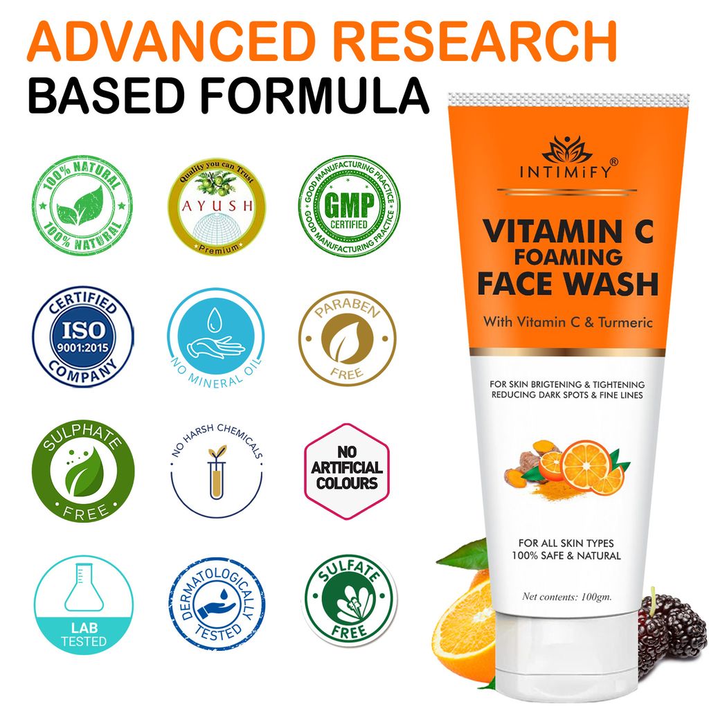Vitamin C Face Wash, face wash, anti aging wrinkles face wash, anti aging face wash, skin brightening face wash, 100 gm