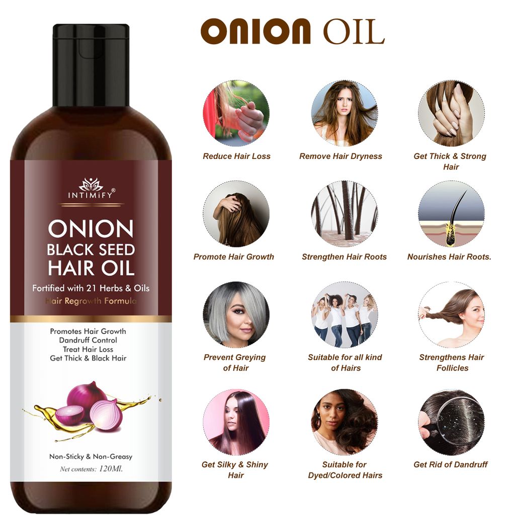 Intimify onion oil, anti dandruff oil, herbal oil, hair fall oil, red onion oil, ayurvedic oil, onion hair oil, hair growth onion oil, hair growth oil