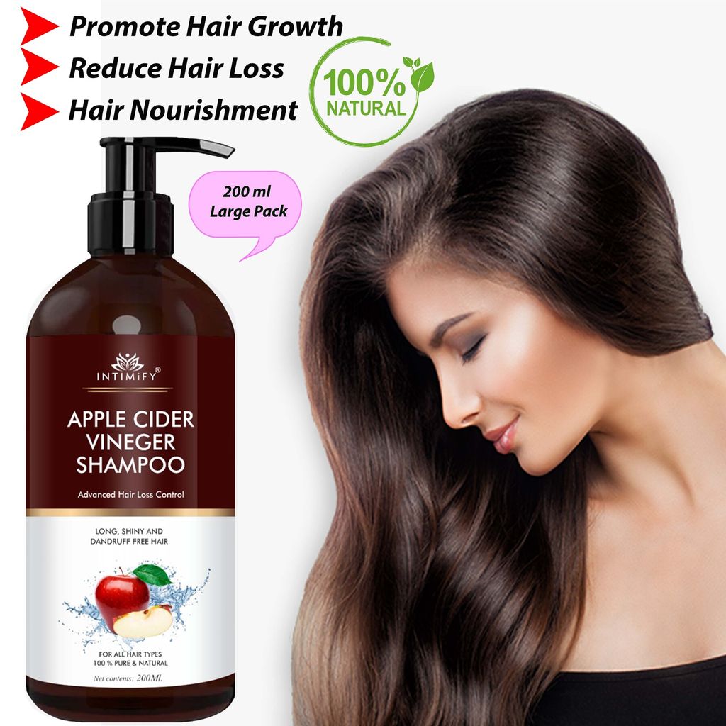 Intimify Apple Cider Hair Shampoo, hair shampoo, anti dandruff shampoo, anti hairfall shampoo, hair loss shampoo