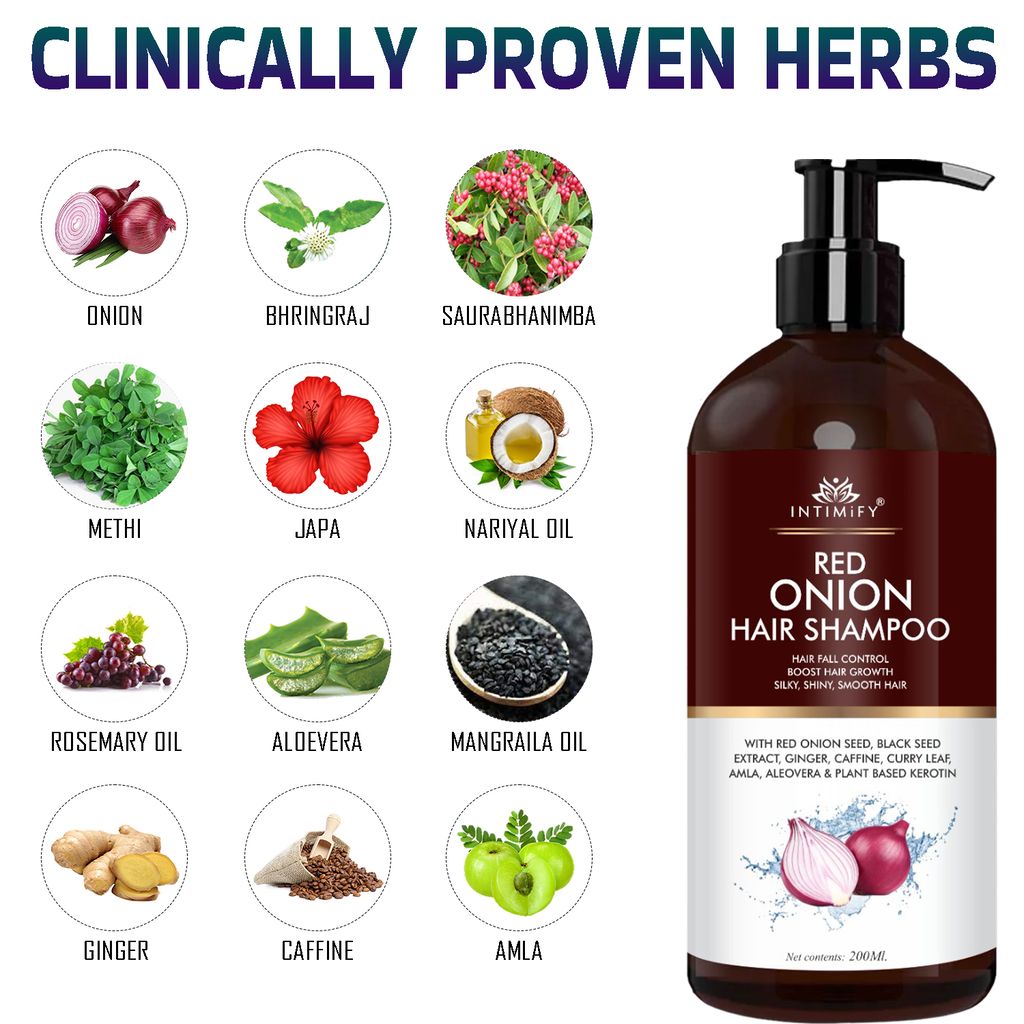 Intimify Onion Shampoo for hair growth, Onion shampoo, red onion shampoo, hair fall shampoo, hair growth shampoo, anti dandruff shampoo