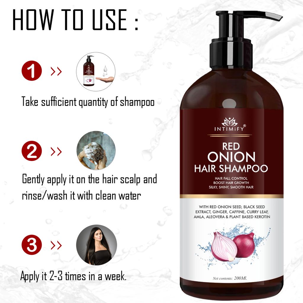Intimify Onion Shampoo for hair growth, Onion shampoo, red onion shampoo, hair fall shampoo, hair growth shampoo, anti dandruff shampoo