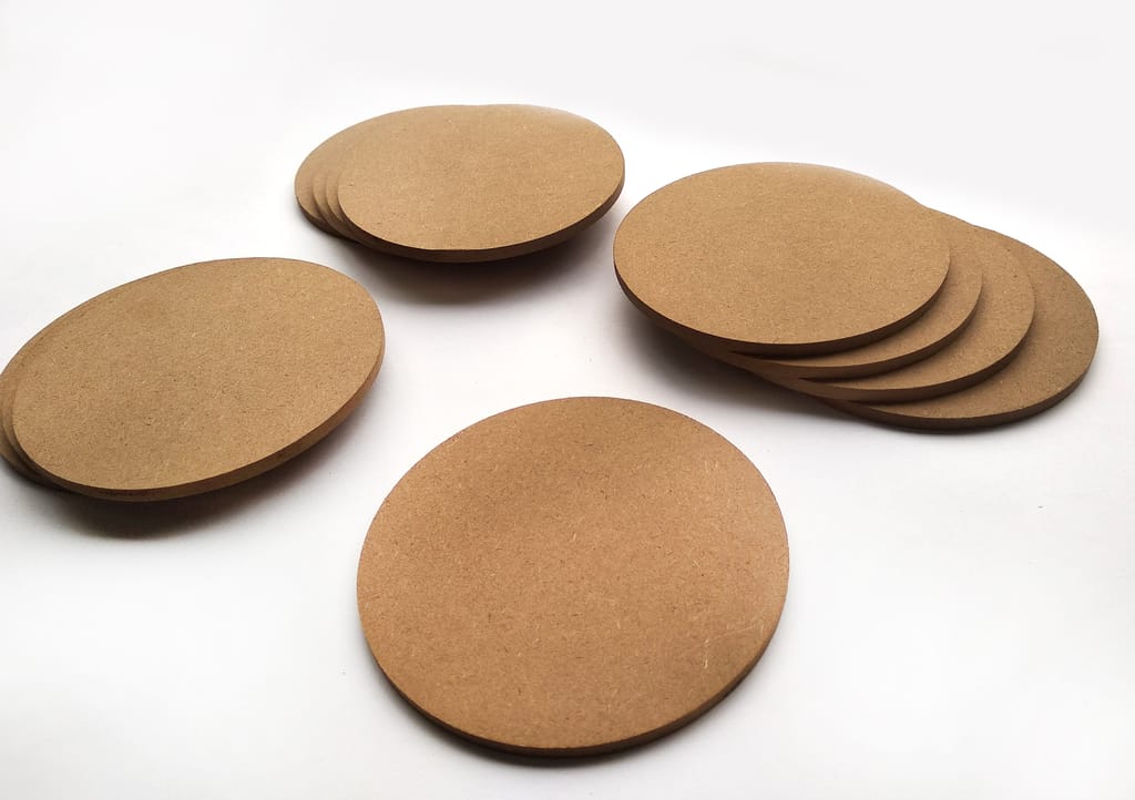 IVEI DIY MDF Circle Coasters (3.5in X 3.5in)- set of 12