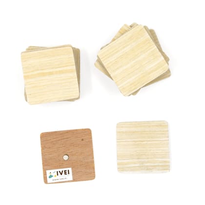 IVEI Wooden finish Square  Magnets - 2 in - Set of 20