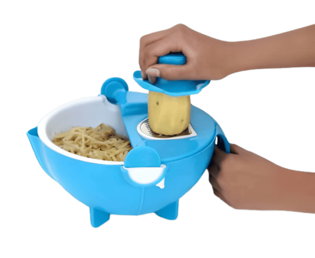 Multifunctional Vegetable & Fruit Cutter with Rotating Drain Basket