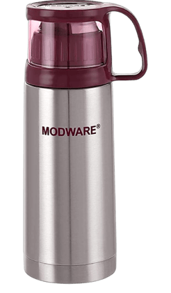 Modware Kup Easy Vaccum Flask 350 ml Bottle (silver steel)