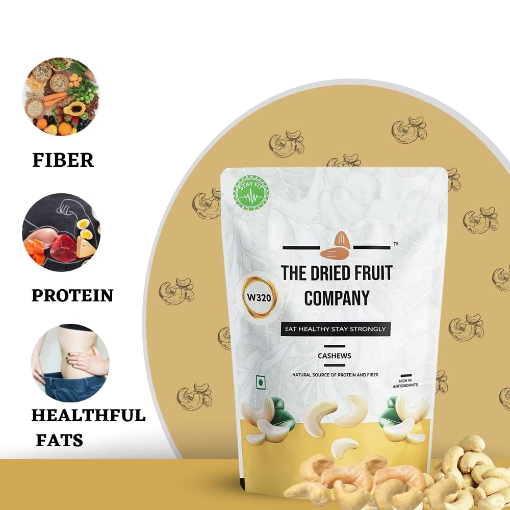 THE DRIED FRUIT COMPANY Cashews Natural Cashew Kaju Kaaju Cashew Nut Unsalted Cashew Whole Cashews In Fresh Dry fruits Nutritious Delicious 250g Pack of 1