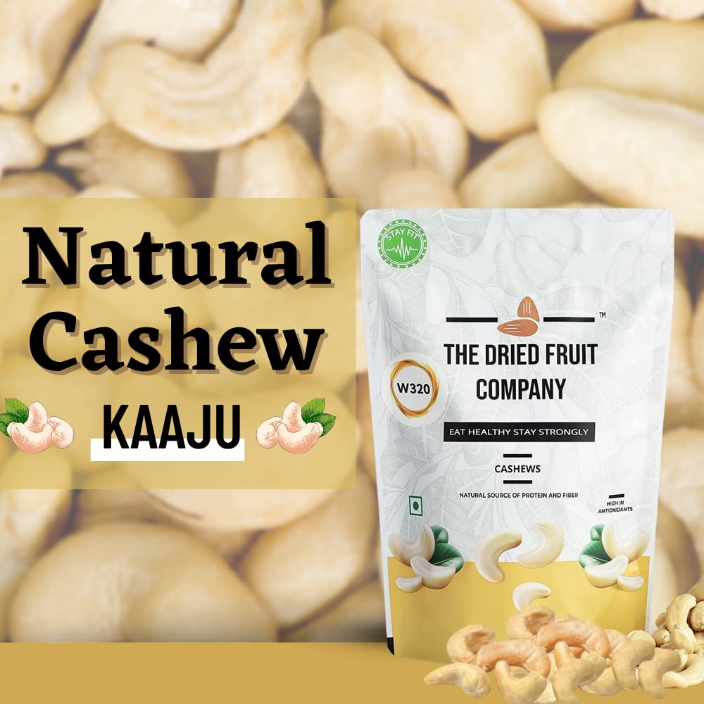 THE DRIED FRUIT COMPANY Cashews Natural Cashew Kaju Kaaju Cashew Nut Unsalted Cashew Whole Cashews In Fresh Dry fruits Nutritious Delicious 250g Pack of 1